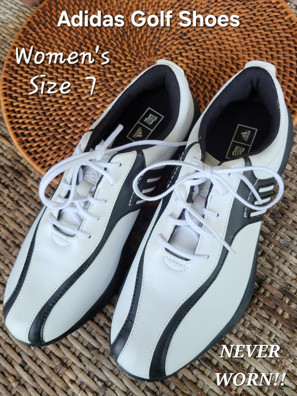 Adidas Women’s Golf Shoes SIZE 7 Never Worn Black & White